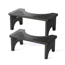 Set of 2 Foldable Toilet Stool, 7 Inch Poop Squatting Stool for Adults, Potty...