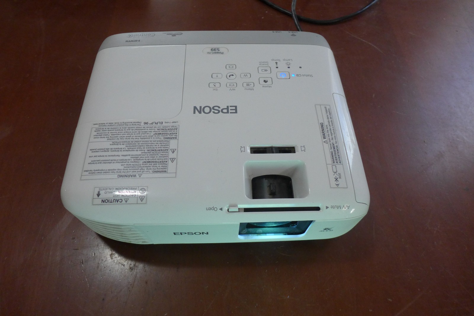 A3 EPSON POWERLITE S39 LCD PROJECTOR H854A E POWER CORD FREE SHIPPING