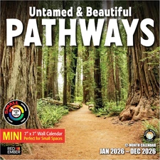 Untamed & Beautiful Pathways 2026 Mini Wall Calendar 12 Month | 7" X 14" Open | 