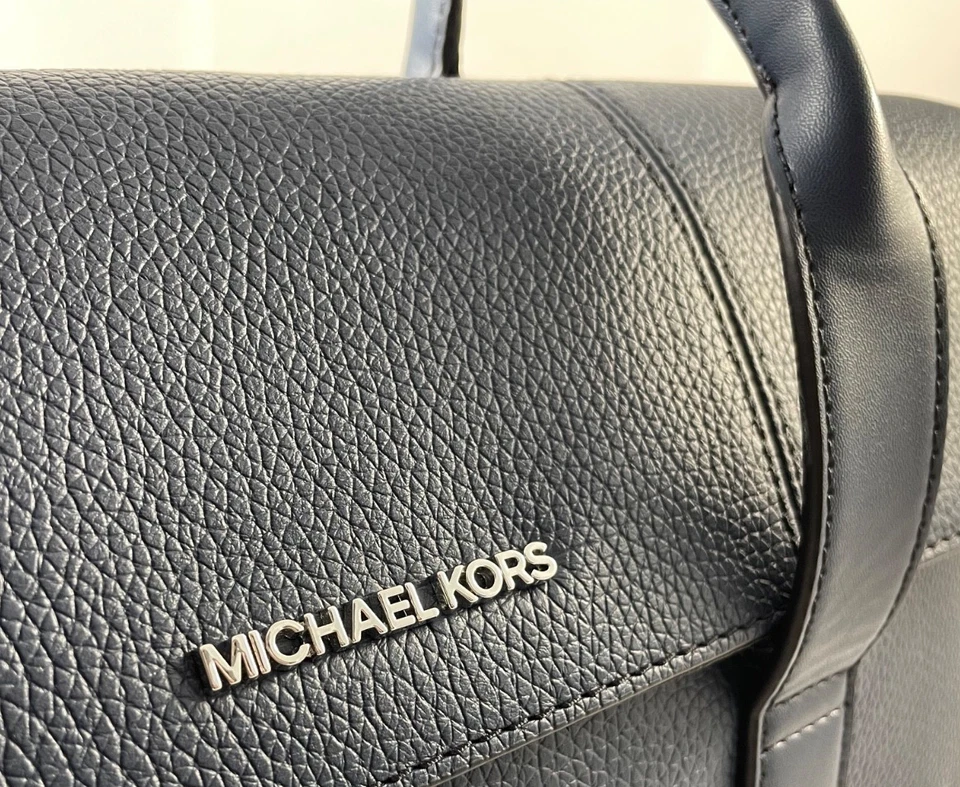 Michael Kors Cooper шагреневой кожи портфель для переноски ноутбука сумка синий Reg $548 - Изображение 2 из 4