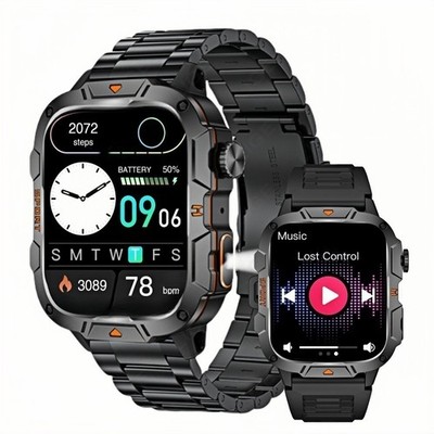 Military Smart Watch for Men(Call Receive/Dial) Heart Rate Music Fitness Tracker