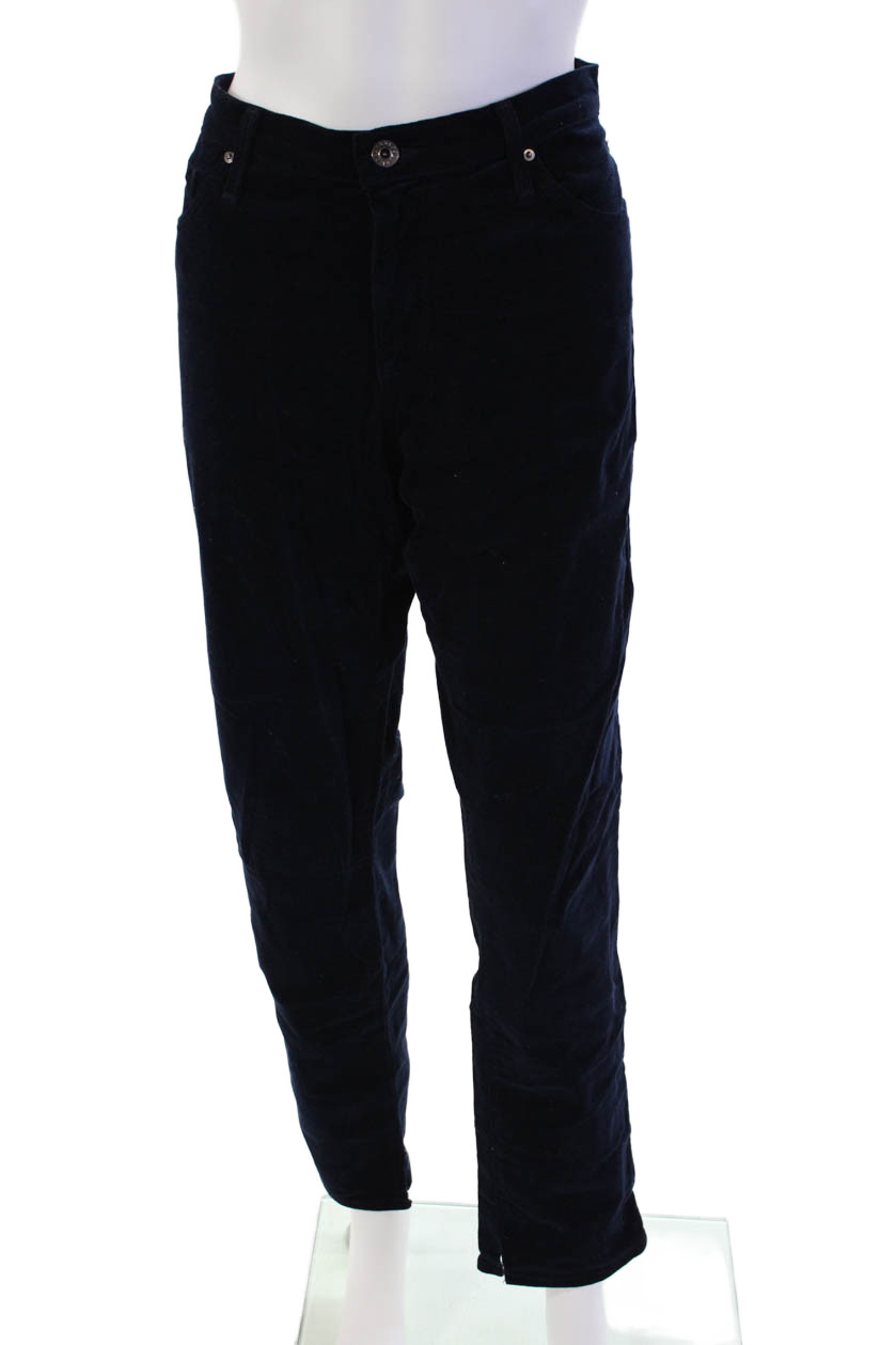 AG Adriano Goldschmied Womens Cotton Corduroy Slim Fit Jeans Blue Size 32