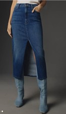 MOTHER The Reverse Pencil Pusher Denim Midi Maxi Skirt Hue Are You Size 25 NWT