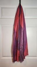Cabi Purple Colorful Patterned Rayon Scarf