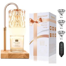 Elegant Candle Warmer Lamp with Timer 3 Bulbs - Adjustable Height Dimmable