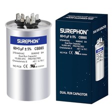 60 5 uF 60/5 MFD  5 370V/440VAC Dual Run Start Capacitor Works for AC Unit F...