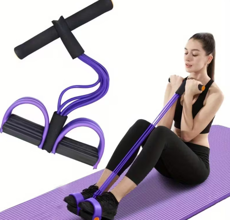 Bandas de pedal de pie de resistencia de yoga 6 tubos cuerda elástica para estirar piernas cuerpo fitness