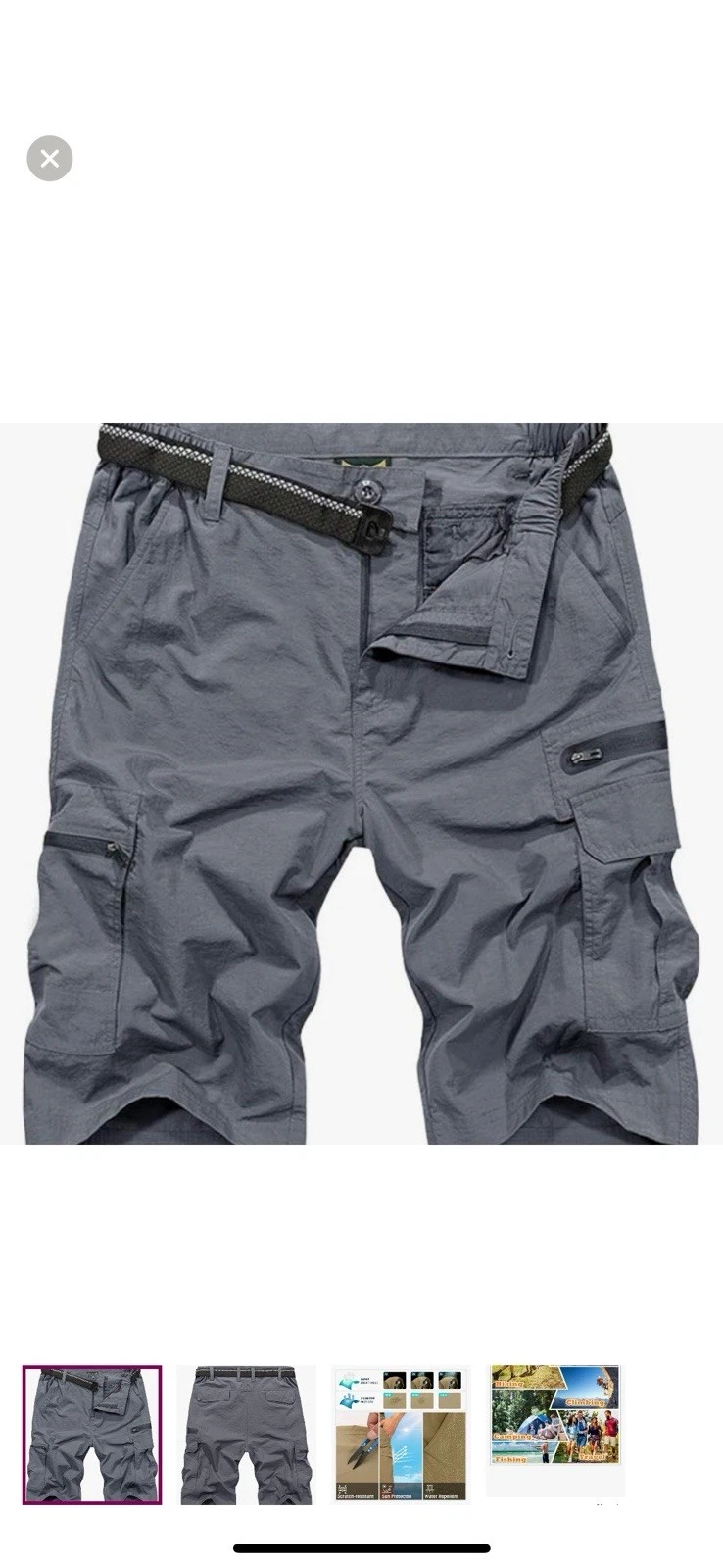 Jessie Kidden Men’s Expandable Waist Water Resistant Fishing Hiking Shorts 32