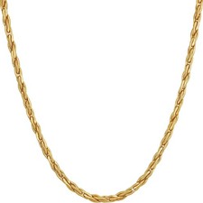 LIFETIME JEWELRY 24K Twister Weave Chain Necklace for Women Men - 10X Thicker...
