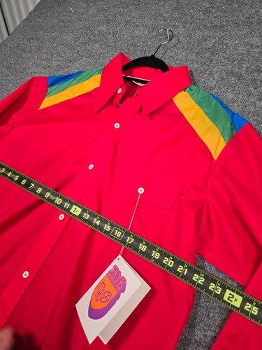 Vintage Sky Sportswear Mens XL Nylon Windshirt Red Rainbow Ski Retro NWT - Picture 3 of 11