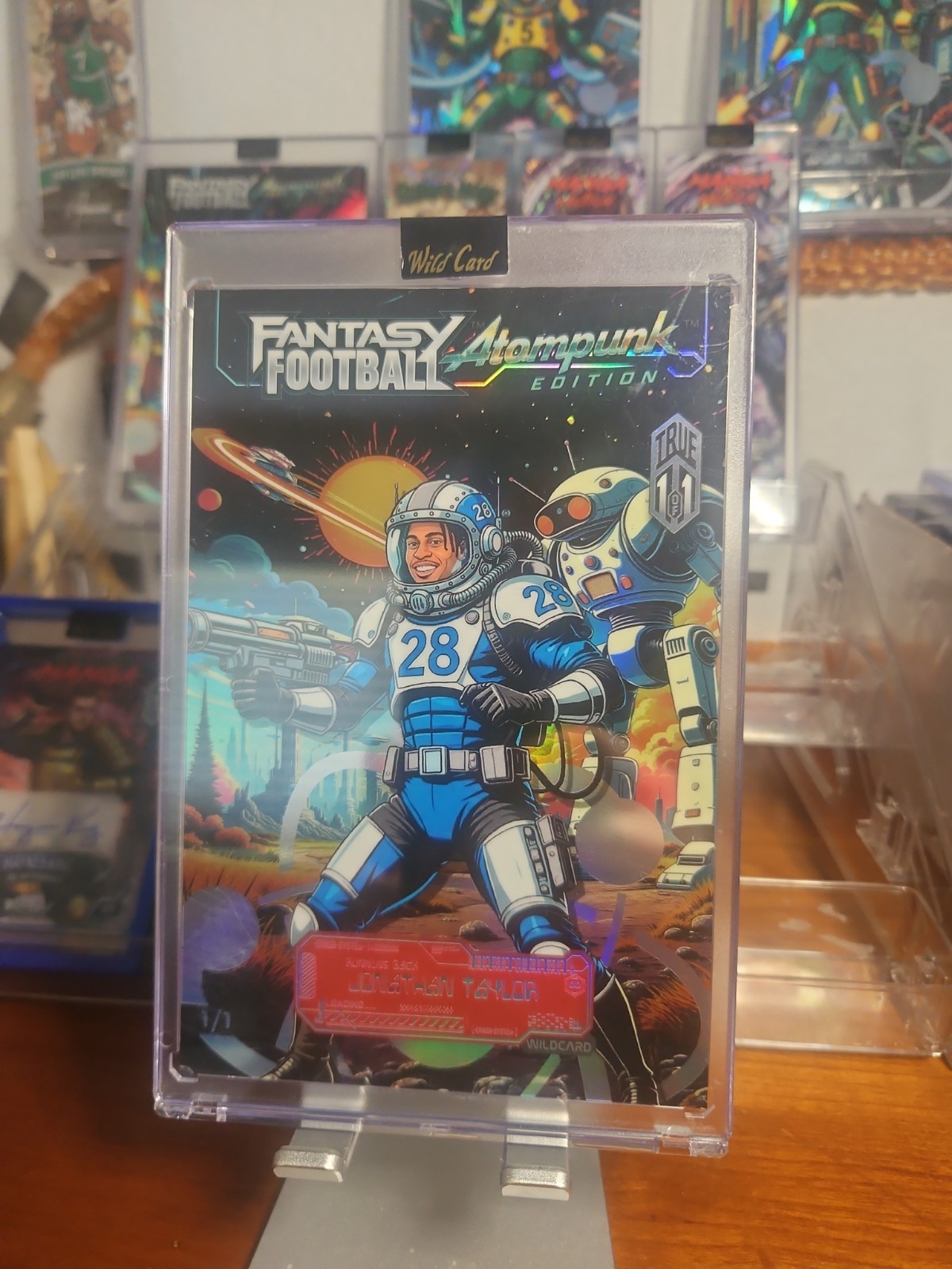 Jonathan Taylor TRUE 1/1 AUTO MAMMOTH Atompunk Wild Card Fantasy Football Jumbo view 2