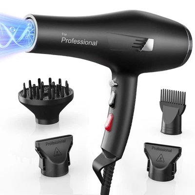 MARKENLOS Föhn Ionen Profi Fön Haartrockner Hair Dryer Haarföhn mit 1Diffusor 2Stylingdüse