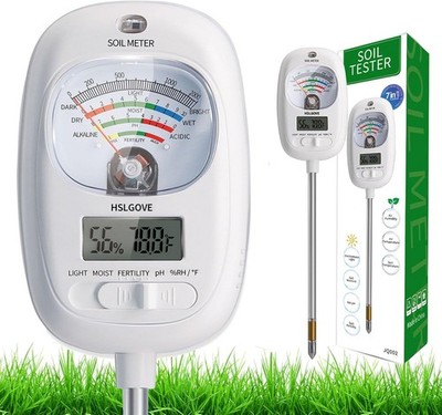 HSLGOVE Soil Test Kit, 7-in-One Soil Moisture Meter/Soil PH Meter/Fertility,