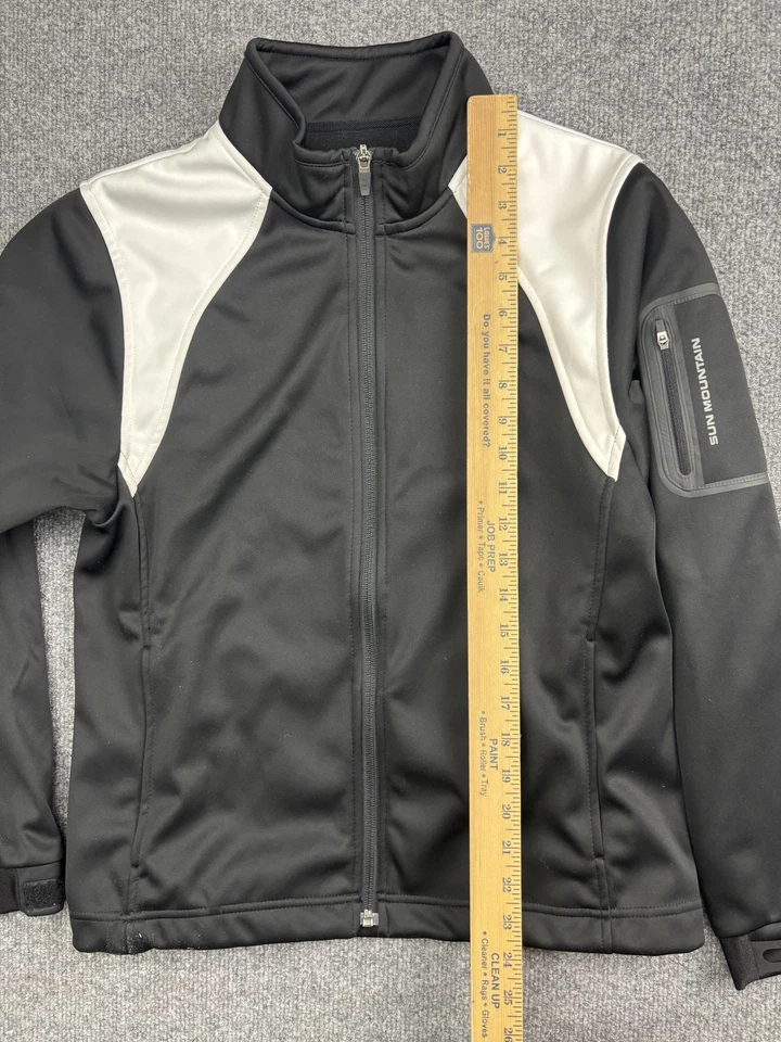 Chaqueta Sun Mountain Para Hombre Mediana Negra Gris Softshell Cremallera Completa Golf Forrada de Vellón Foto 3 de 4