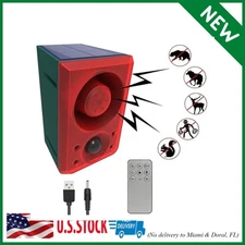 Solar Outdoor Motion Sensor Alarm-Dog Barking&Gunshot Sound,Support Recording&±V