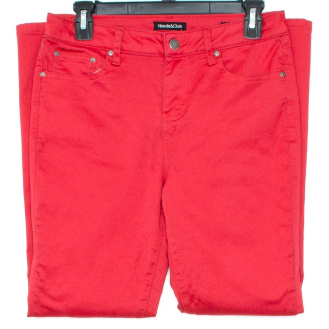 Needle & Cloth Womens Jeans Jegging Skinny Ankle Red 6 DY eBay