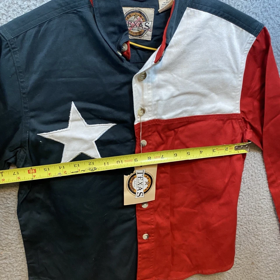 NWT Texas Dry Goods Texas Flag Pattern Mens Small Short Sleeve Flag Shirt - Image 4 of 4