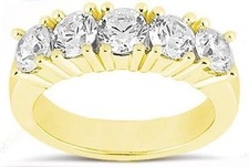 1 carat, 5 Diamond Wedding ring Anniversary 14K Yellow Gold Band 0.20 ct each