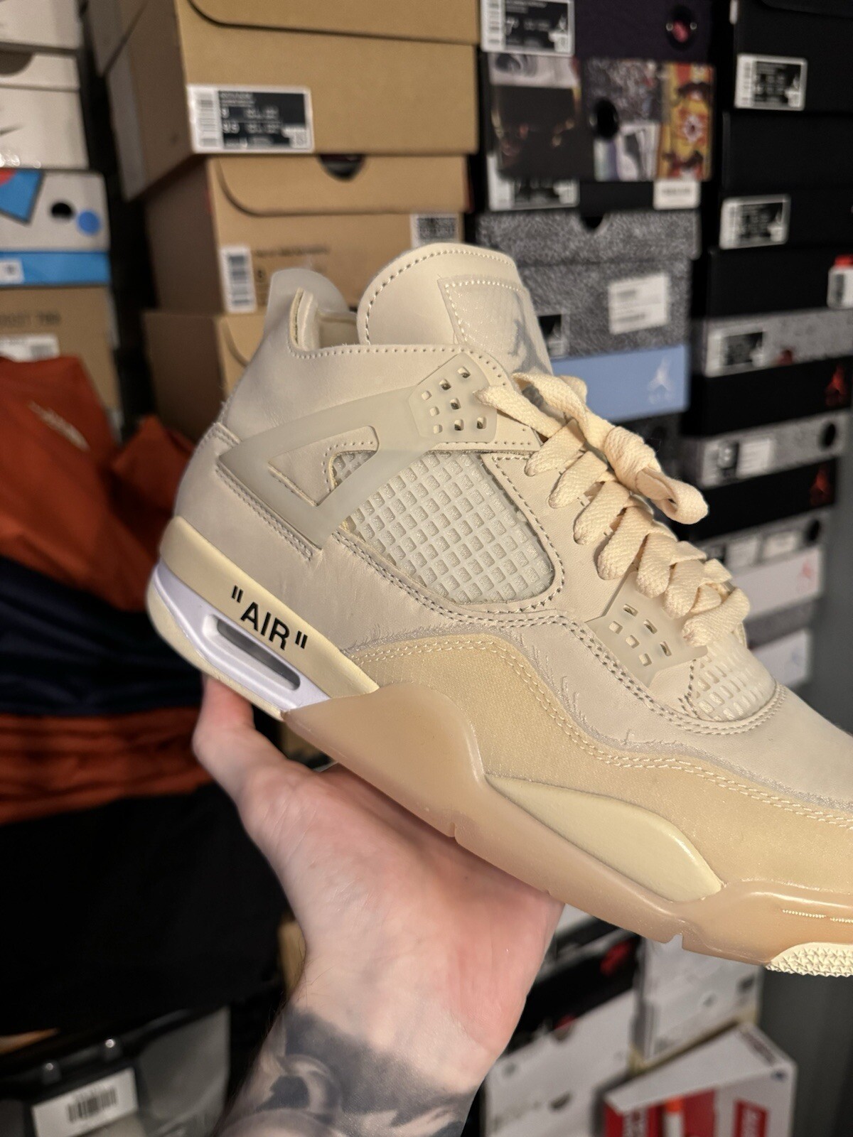 OFF WHITE X NIKE Nike Air Jordan 4 x Off White "Sail" UK 6 5
