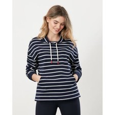 Joules Striped 100 Cotton Harlton Funnel Neck Striped Sweatshirt Navy Creme 6