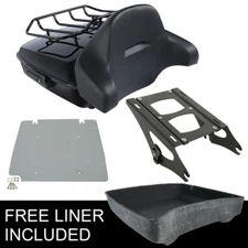 Chopped Trunk Backrest Pad Fit For Harley Touring Road King Glide 2014-2025 19