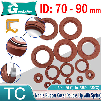 Simmerring Wellendichtring Radial 70-90mm RWDR VITONS Öl & Benzin Shaft Seal FKM