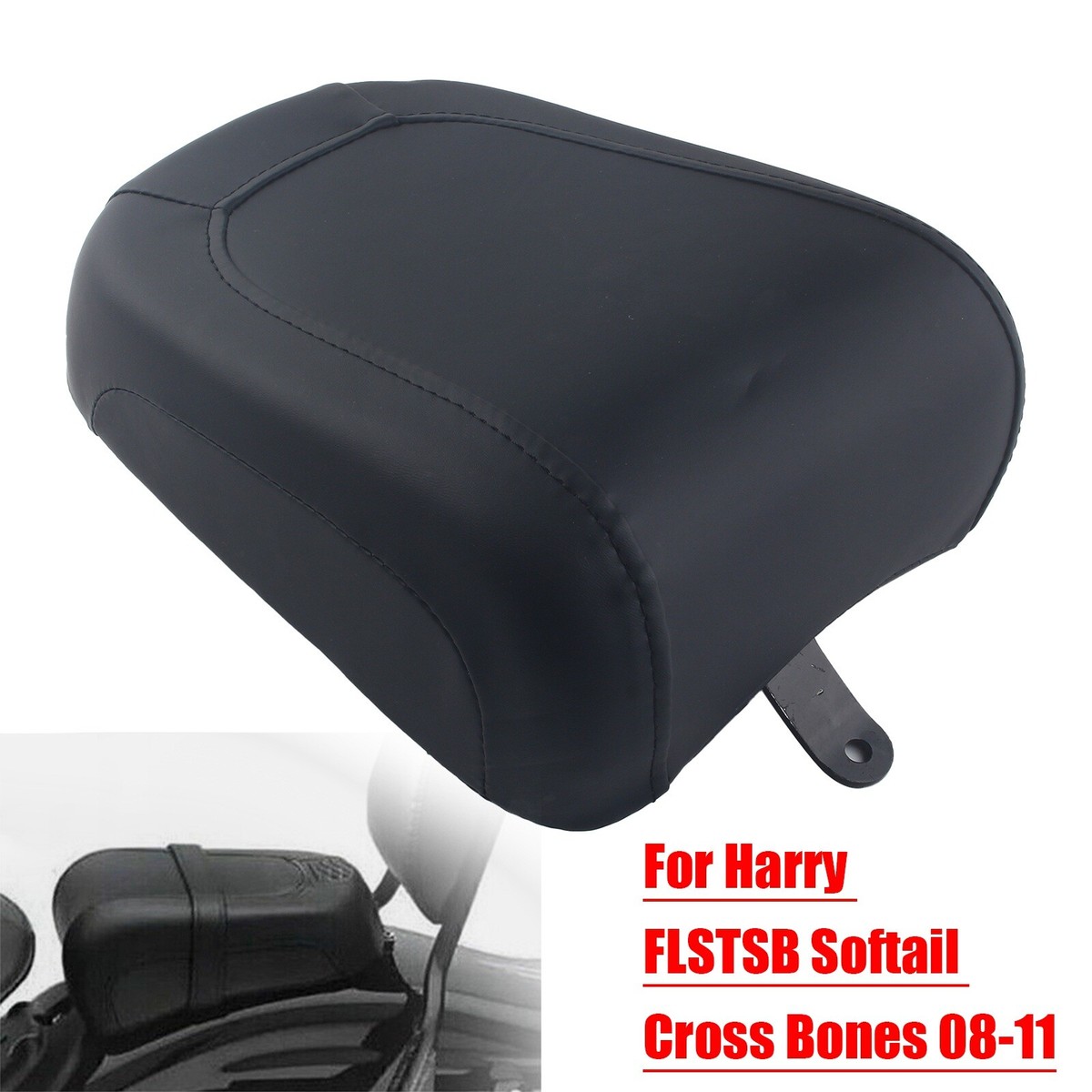 For Harley FLSTSB Softail Cross Bones 08-11 Black Rear Pillion