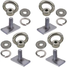 4 Pack Heavy Duty Eye Bolt Stainless Steel M8 Eye Nuts Track Mount Tie Down Eyel