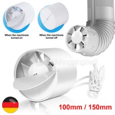 Rohrventilator Silent Abluft mit mit Rückstauklappe Bad-Lüfter 100mm / 150mm DE