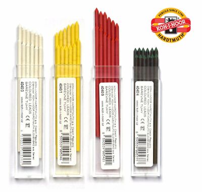 KOH-I-NOOR Mine Colorate Per Portamine 2mm - Confezione Da 12 Pezzi Da 120 Mm - Colore Nero - Ideali Per Artisti E Ufficio