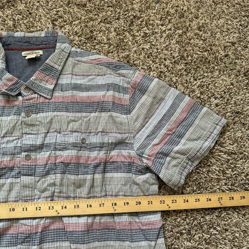 Carbon 2 Cobalt Button Up Short Sleeve Blue Red Plaid Pocket Men’s Size XL - Picture 5 of 6