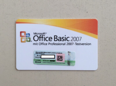 MS Office 2007 Basic MLK Vollversion deutsch inkl.Excel 2007