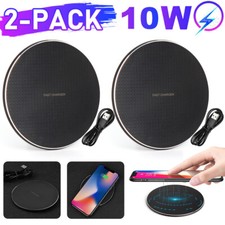 2PC 10W Wireless Charger Fast Charging Pad Dock For iPhone Samsung Android Phone