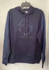 Sergio Tacchini Men's Iridescent Hoodie Maritime Blue Track Jacket Size S
