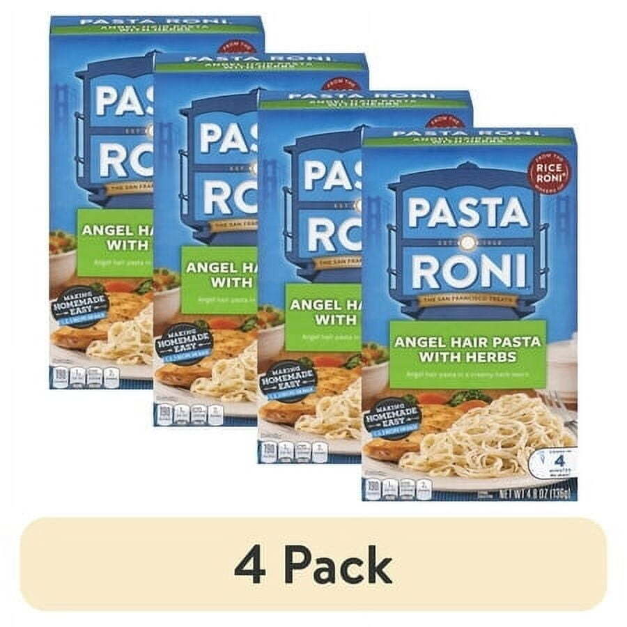 (4 pack) Pasta Roni Angel Hair Pasta with Herbs, 4.8oz Box