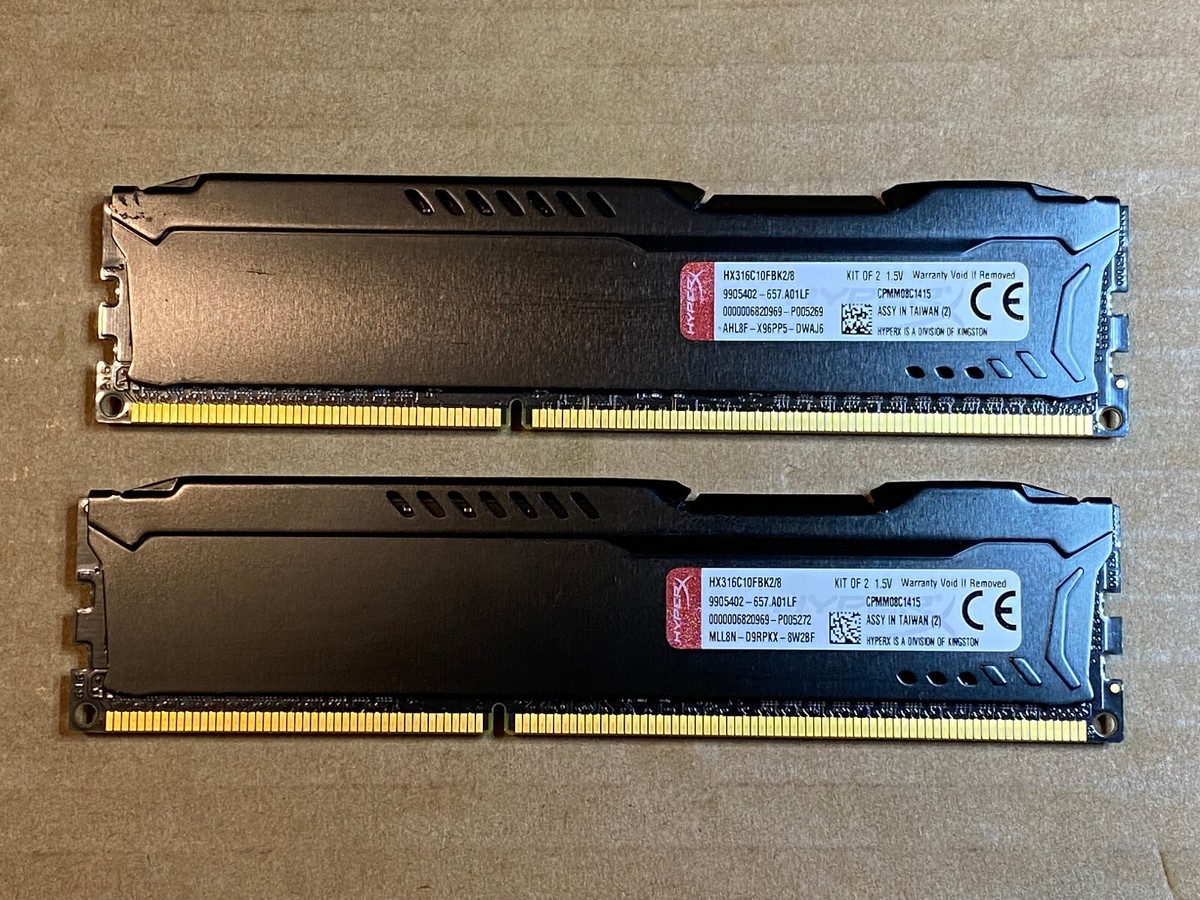 8GB (2x4GB) Kingston Fury HX316C10FBK2/8 DDR3-1600MHz RAM Kit