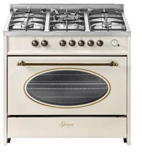 Gas Elektro Standherd 90 cm 121 L 4,0 kW  Gurari GCH E 914 Cr Retro Range Cooker