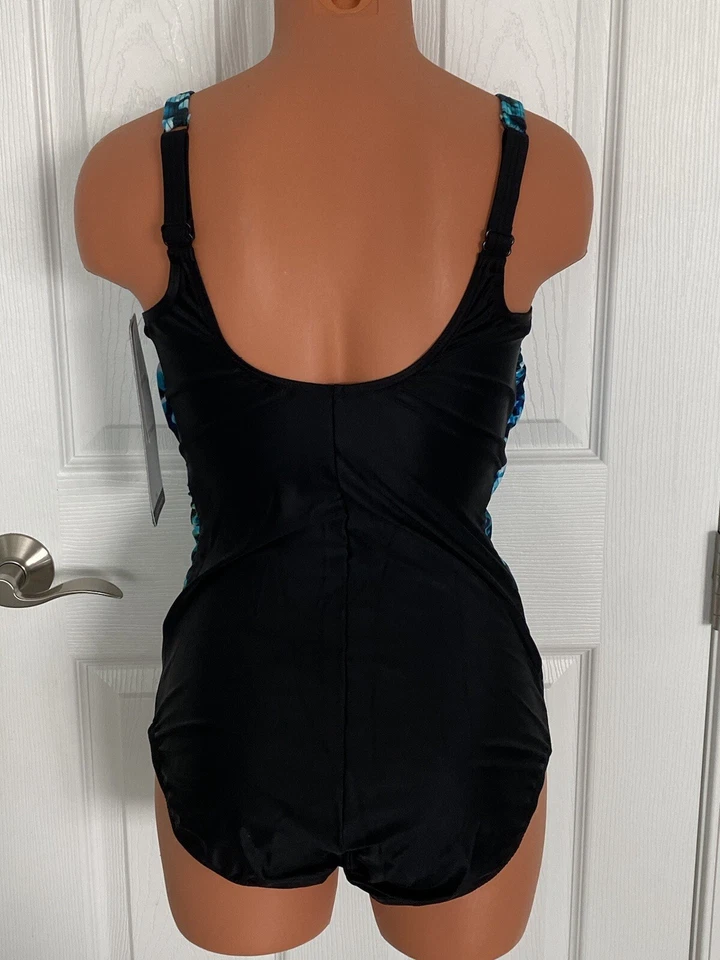 Traje de baño Christina 10D azul copa suave cuello en V 1 pieza control nuevo con etiquetas Foto 3 de 4
