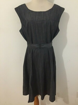 Calvin Klein Cap Sleeve Belted Fit & Flare Dress Gray Cotton/Spandex Fits Sz XL | eBay Calvin Klein Cap Sleeve Belted Fit & Flare Dress Gray Cotton/Spandex Fits Sz XL | eBay