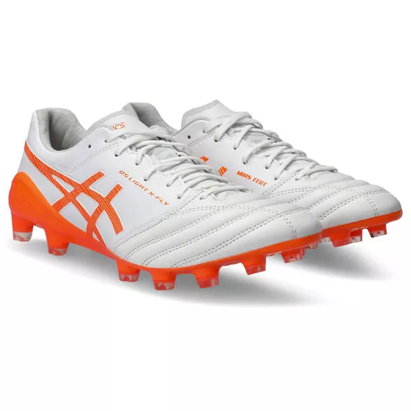 ASICS Football Soccer Shoes DS LIGHT X-FLY 5 White Orange 1101A047