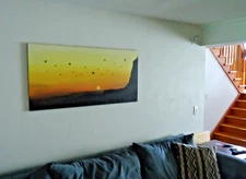 ORIGINAL PAINTING SIGNED "Mountain Sunset" 24"H x 48"W canvas by Steven Graff
