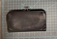 Coach vintage black leather kisslock wallet