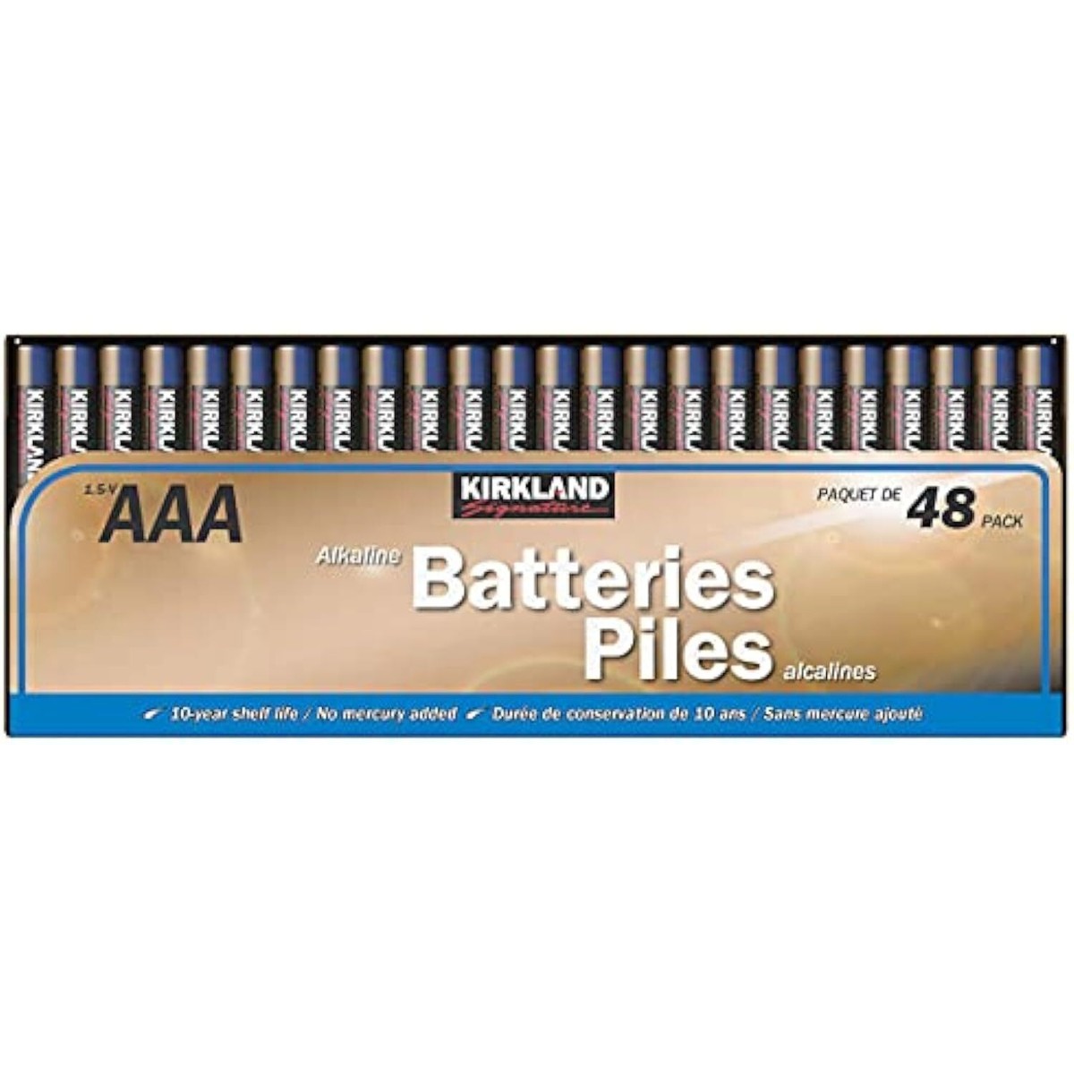 ろあ Kirkland Signature 176073 Alkaline AAA Batteries - 48 Pieces for