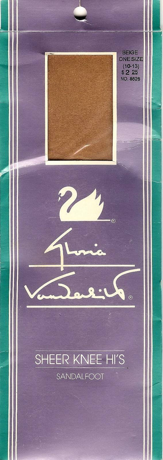 NEW Gloria Vanderbilt Beige Sandalfoot Sheer Knee Hi's Non-Binding Top Sz 10-13