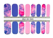 Pink and Purple Marble Nail Polish Strips / Nail Wraps / Nail Stickers