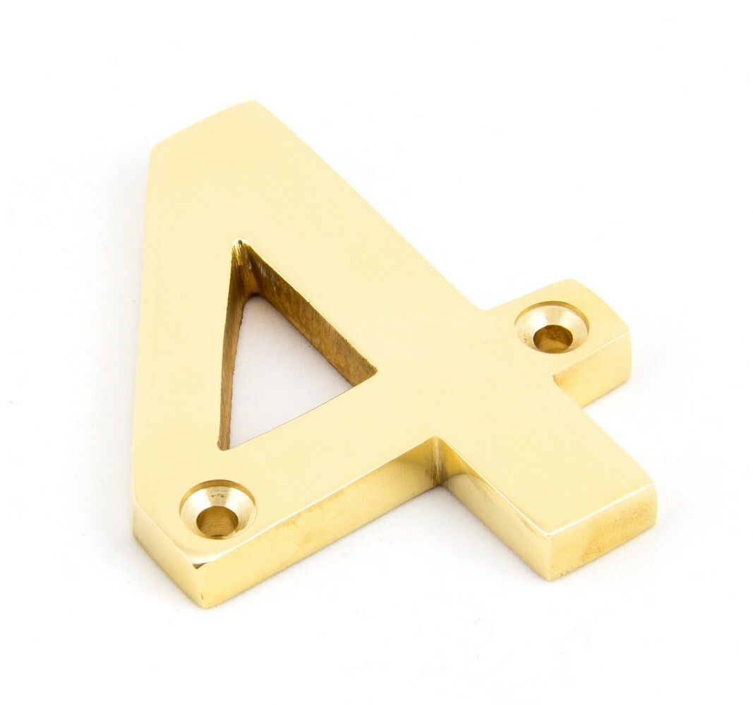From The Anvil 83714 Polished Brass Numeral 4