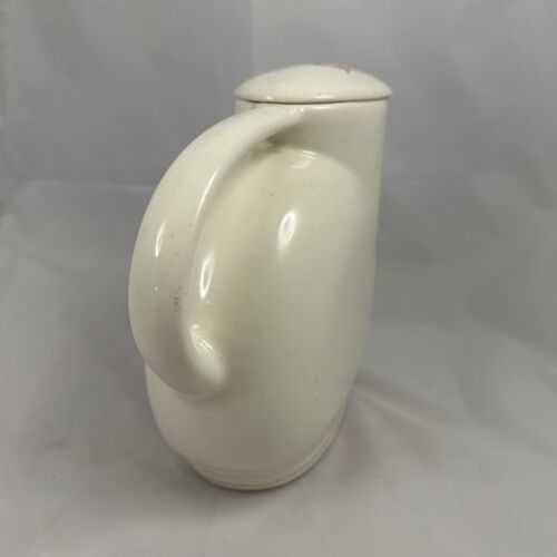 Vintage Knowles Utility Ware White Milk Pitcher with Fruit Pattern and Lid - Picture 4 of 8