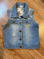Junk Food Beatles Denim Vest Girls S Embroidered Riveted Apple Corp