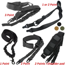 Tactical One/Two/Three Point Sling Strap Bungee Rifle Gun Sling with QD Buckle