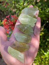 Green Calcite Rough Natural Stones, 1.25"-2" Raw Calcite Green, Healing Crystals